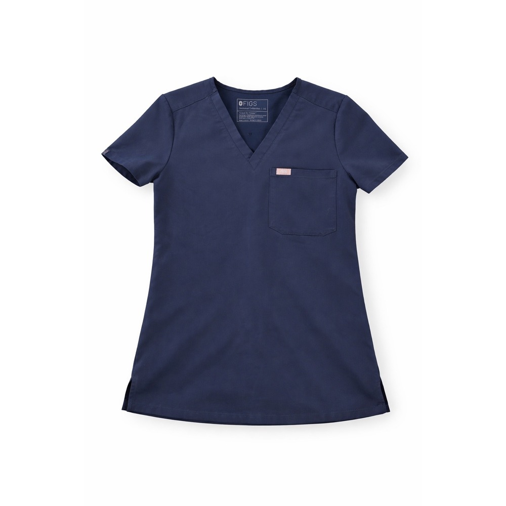FIGS Technical Collection Navy Blue V-Neck Scrub Top XS Medicalā Nursing Uniform